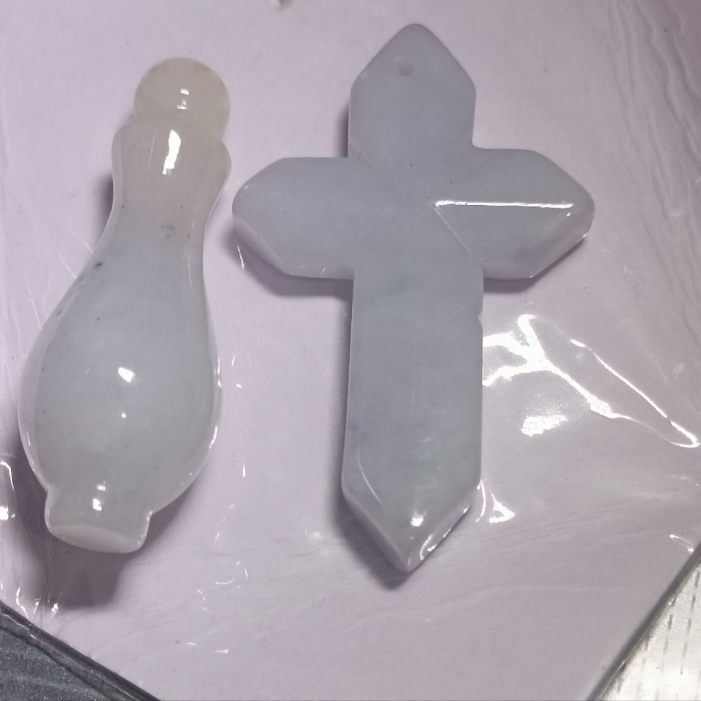 Type A Natural Lucky Jade Pendant X 2